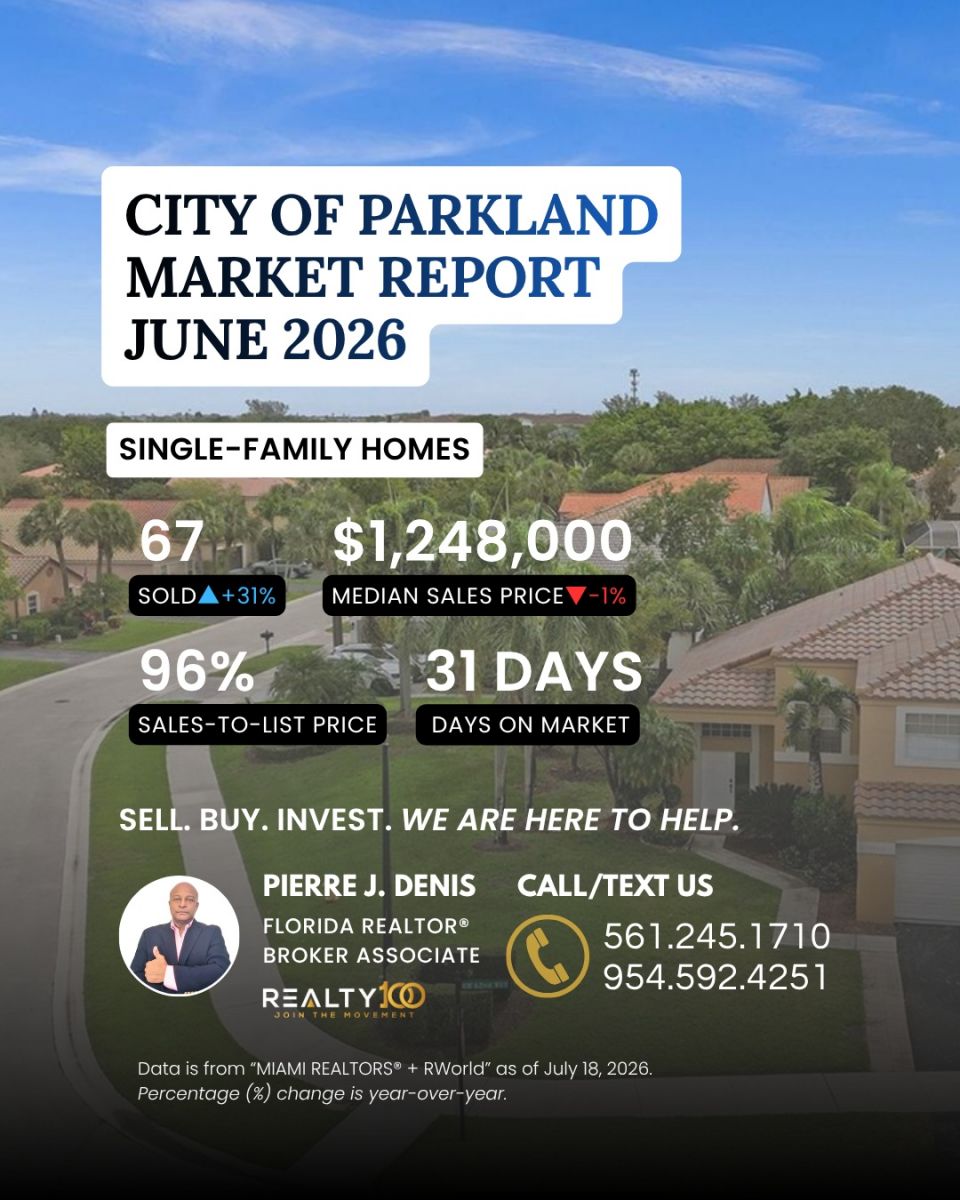 Parkland Florida RE market in June 2026
